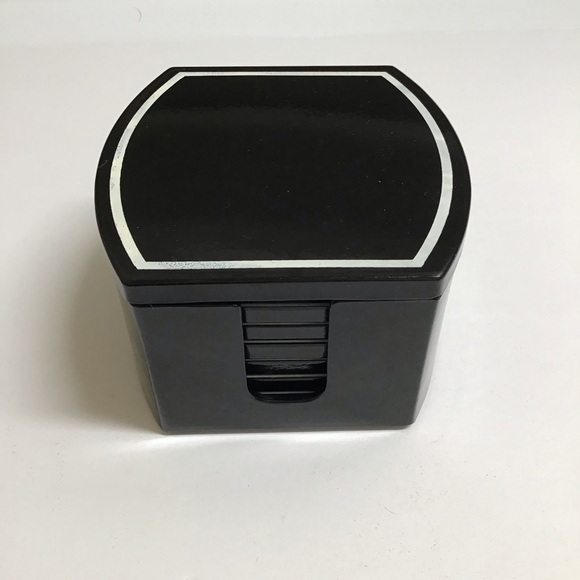 Mid Century Benjamin & Medwin Black Laquerware Coaster SET OF 6 Boxed Bar Japan - Picture 14 of 14